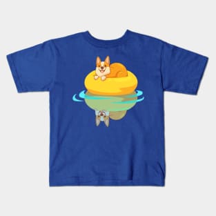 Corgi in the pool Kids T-Shirt